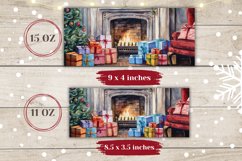 Christmas Fireplace Mug Wrap Design, Christmas Coffee Cup Product Image 2