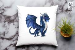 Cute Blue Dragon Fantasy Character Clipart Sublimation PNG Product Image 2
