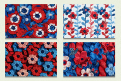 Red Blue Knitted Flowers Cutting Boards sublimation Designs Product Image 2