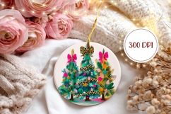 Rustic Christmas Ornament, Winter Round Ornament Design Product Image 2