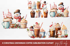 Christmas Snowman Coffee Cup Clipart Product Image 1