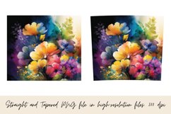 Watercolor spring flowers 20Oz Tumbler Sublimation Wrap Product Image 2