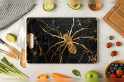 Black and Gold Spider web Cutting Boards sublimation Designs Product Image 2