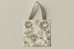 Beige Monochrome Roses Digital Paper Product Image 2