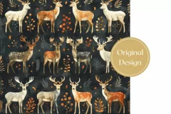 Deer Tumbler Wrap Design, Floral Tumbler Template, Deers PNG Product Image 2