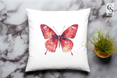 Red Butterfly Watercolor Clipart Sublimation PNG Product Image 2