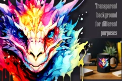 Watercolor Fantasy Dragon design PNG/JPEG Product Image 2