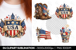 Patriotic USA Sublimation PNG Clipart Product Image 1