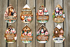 Funny farm | farmhouse Teardrop earring sublimation designs Product Image 2