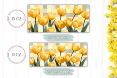 Yellow Tulips Mug Wrap, Yellow Flowers Mug Template Product Image 2