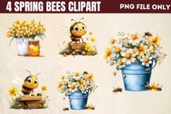 Spring Bees Clipart PNG Product Image 1