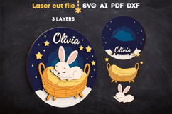 Hare Baby Name Sign SVG laser cut file for Glowforge Product Image 2