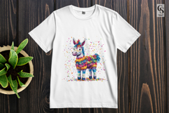 Pinata Donkey Colorful Fiesta Watercolor Clipart PNG Product Image 2