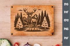 Vintage Deer Design, Cutting board laser SVG, Cricut Product Image 2