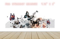 Black Flowers &amp; Butterfly 16oz Libby Glass Can Product Image 2