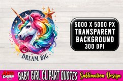 Watercolor Nursery Clipart | It's a Girl Clipart #2 Product Image 1