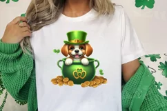 St Patricks Day Dog with Gold Coin Clipart, St Patricks Day Product Image 2