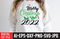 Merry Christmas 2022 SVG Cut File , Christmas SVG Quotes Product Image 1
