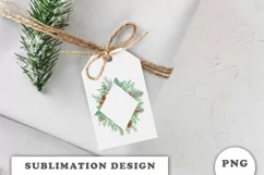 Watercolor Christmas Floral Frame png Product Image 2
