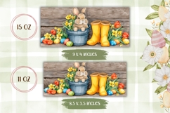 Cartoon Easter Bunny Mug PNG, Spring Flowers Mug Wrap Product Image 2