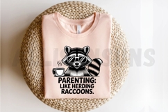 Cool Raccoon With Sunglasses Drinking Coffee Parenting Product Image 2