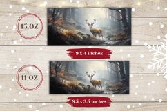 Winter Deer Mug Wrap Design, Christmas Coffee Cup Design Product Image 2