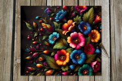 Flowers, black background | 8 tumbler Sublimation designs Product Image 2