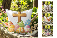Easter Chick Pillow, Easter Cross Pillow Sublimation Product Image 2