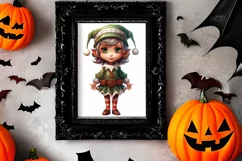 Christmas Elf Watercolor Clipart, Christmas PNG Product Image 2