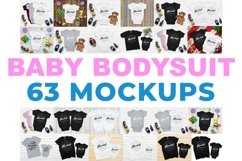 63 Baby Bodysuit Mockups, Kids mockup Bodysuit Product Image 1