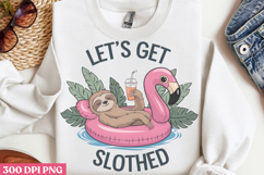 Lets Get Slothed PNG, Sloth Sublimation PNG Product Image 3