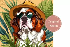 Tropical Tumbler Wrap, Saint Bernard Dog Tumbler Design Product Image 2