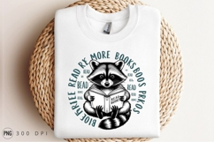 Raccoon Reading Book Cartoon Animal Illustration PNG Design