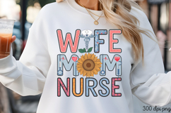 WIFE MOM NURSE PNG, Nurse Sublimation PNG PNG Product Image 3