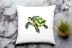 Green Sea Turtle Wildlife Clipart Sublimation PNG Product Image 2