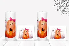 Watercolor Halloween Ghost Tumbler, Kids Halloween Tumbler Product Image 2