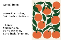 Cross stitch oranges retro eclectic pattern digital file emb Product Image 2