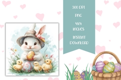 Easter House Square Coasters, Easter Bunny Sublimation Product Image 2