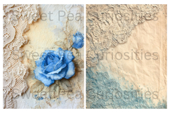 Shabby Chic, Papers, Flowers, Blue, Junk Journal, Grunge Product Image 2