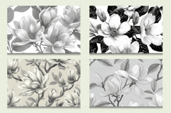 Monochrome Magnolia Flower Cutting Boards sublimation Design Product Image 2