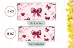 Cartoon Bows Mug Wrap Design, Flowers Mug Template Product Image 2