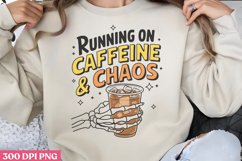 Running on caffeine &amp; chaos PNG, Iced Coffee Mental Product Image 2
