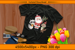 Santa with Forest Friends Christmas Sublimation PNG Product Image 2