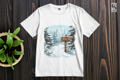 Winter Snow Scene Snowflake Cabin Window Mailbox Clipart Product Image 2