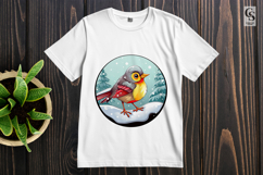 Winter Robin Bird Cartoon Clipart Sublimation PNG Product Image 2