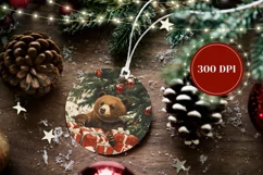 Cute Winter Ornament, Vintage Christmas Bear Ornament Product Image 2