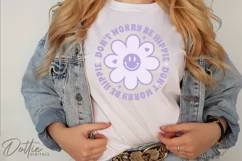 Don't Worry Be Hippie - SVG DXF PNG Retro Peace Design Product Image 2