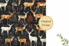Deer Pillow Case Design, Forest Pillow Design, Deers Print Product Image 2
