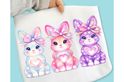 Bunny Coquette Bow PNG, Brushstroke bunny easter PNG, Bunny Product Image 3