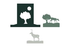 Stag & Doe in The Forest at Night Pop Up Box Papercut Product Image 2